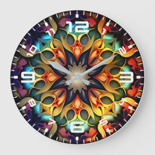 Relógio Grande Kaleidoscope Mandala Flower Design- 23091