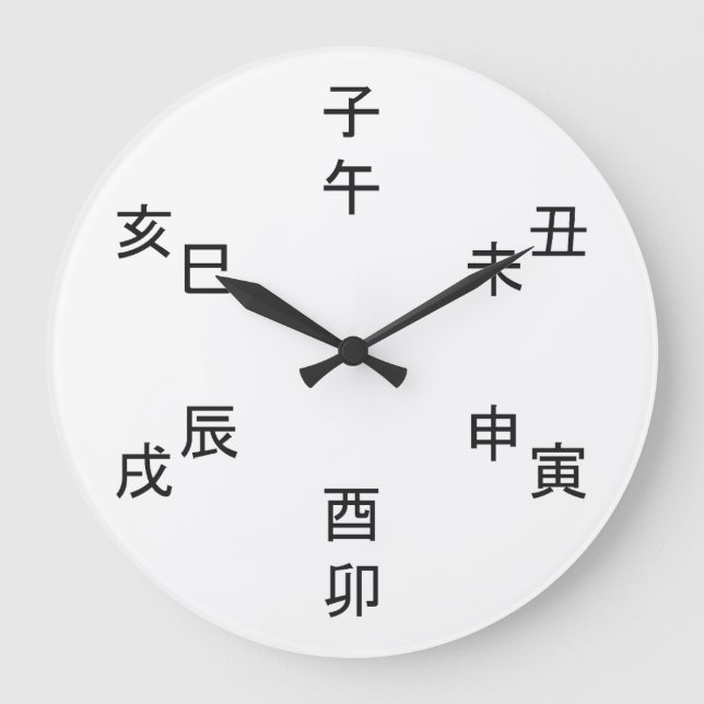 Relógio Grande Kanji Clock - Chinese Zodiac - Time of the Day -  (Frente)