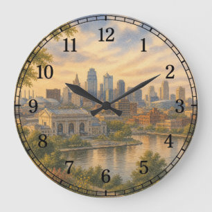 Relógio Grande Kansas Wall Clock — Heartland Landscape Design