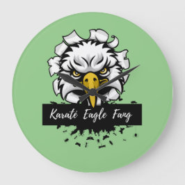 Relógio Grande Karaté Eagle Fang T-Shirt Cerâmica Throw P