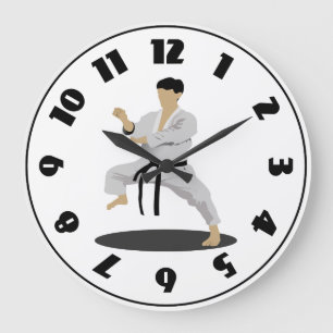 Relógio Grande Karate Pose Clock