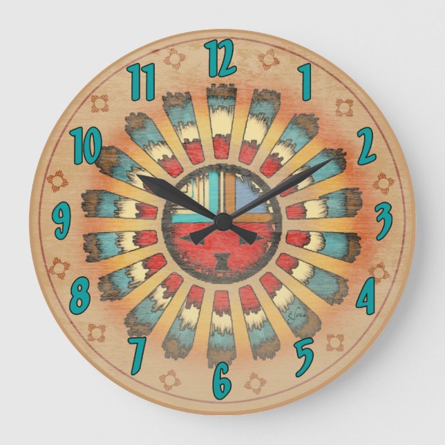 Relógio Grande Katsina emplumou-se Sun enfrenta (Frente)