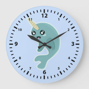 Relógio Grande Kawaii Narwhal