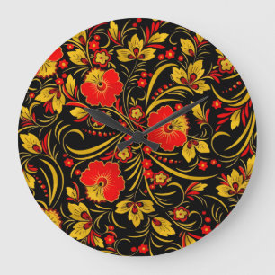 Relógio Grande Khokhloma do russo