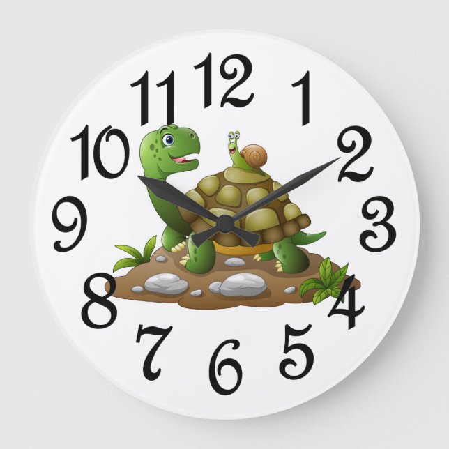 Relógio Grande Kids Turtle Acrywall Clock (Frente)
