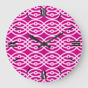Relógio Grande Kimono impressão, magenta e rosa