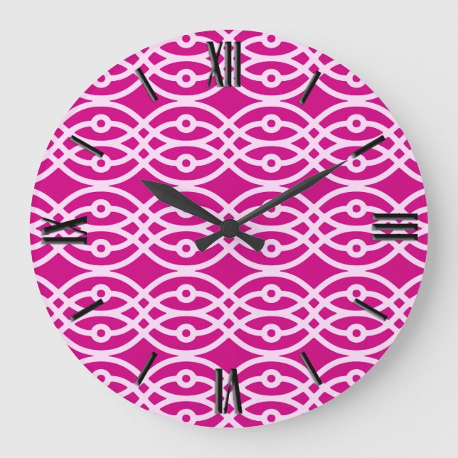 Relógio Grande Kimono impressão, magenta e rosa (Frente)