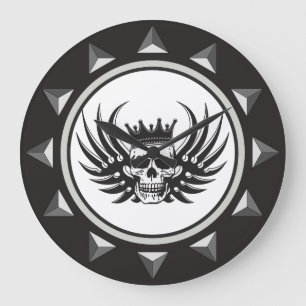 Relógio Grande King Skull com Asas