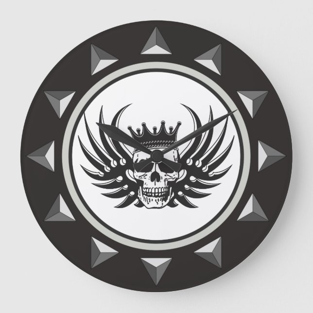 Relógio Grande King Skull com Asas (Frente)