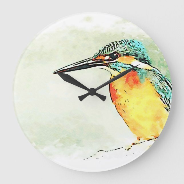 Relógio Grande Kingfisher Observando (Frente)