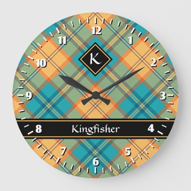 Relógio Grande Kingfisher Tartan Large Clock (Frente)