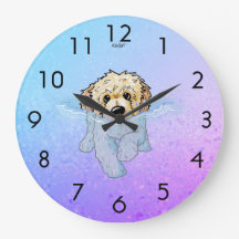KiniArt DoodleMoji Goldendoodle Large Clock