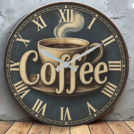 Relógio Grande  Kitchen retro Vintage Coffee