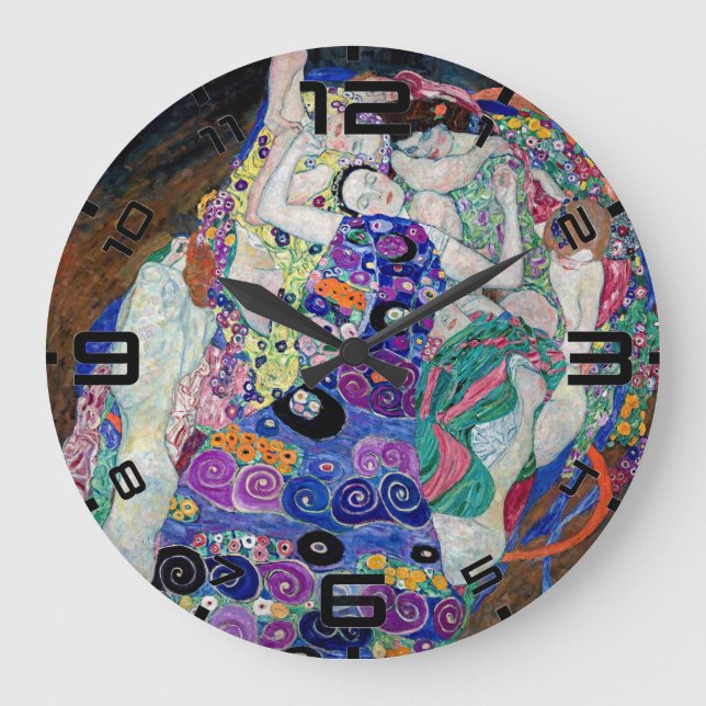 Relógio Grande Klimt “The Virgin” Art Nouveau Wall Clock (Frente)