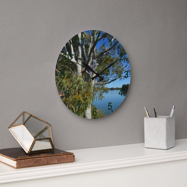 Relógio Grande Koala Bear Dormindo Na Árvore De Goma. (Escritório)