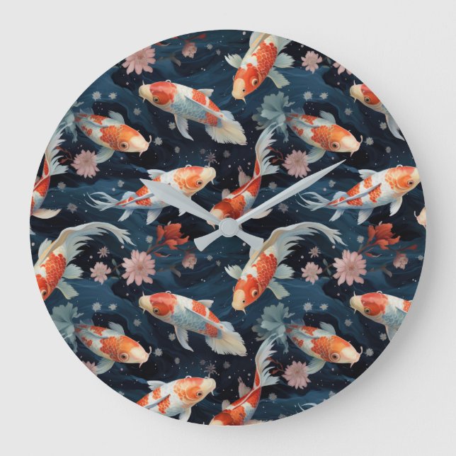Relógio Grande Koi Pond Wall Clock (Frente)
