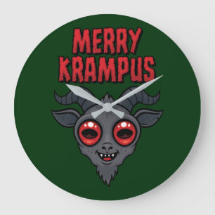 Relógio Grande Krampus Alegre e Sinistro Cute