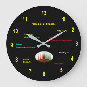 Relógio Grande Kwanzaa Wall Clock Round