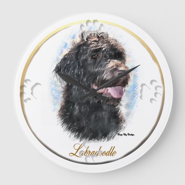 Relógio Grande Labradoodle lança presentes de arte (Frente)