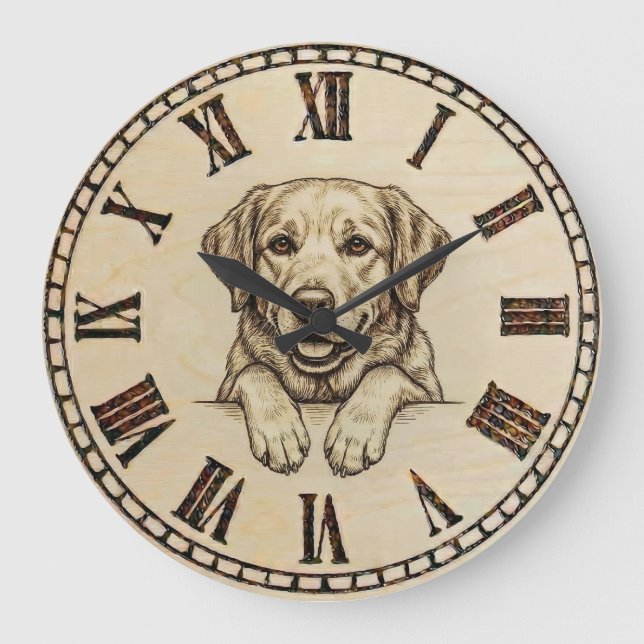 Relógio Grande Labrador Wall Clock (Frente)