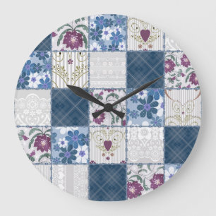 Relógio Grande Lace Floral: Colheita de Patches Sem Olhos.