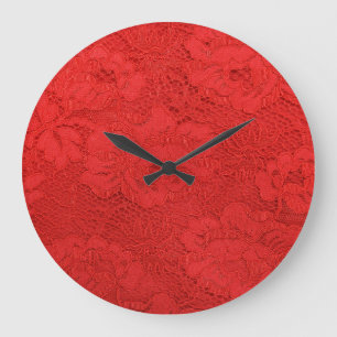 Relógio Grande Lace vermelho elegante, textura perfeita