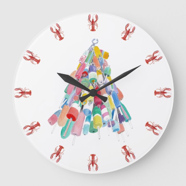 Relógio Grande Lagosta O'Clock - Vermelho (Frente)