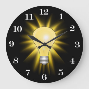 Relógio Grande Lâmpada Brilhante (Números Removíveis)