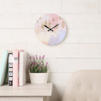 Relógio Grande “Lantern Dreams” Pastel Ramadan 