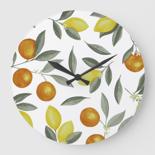 Relógio Grande Laranja e limão (Frente)