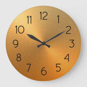 Relógio Grande Laranja Elegante para Gradiente de Ombre Dourado