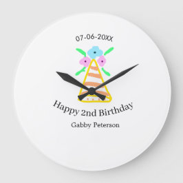 Relógio Grande Laranja que segundo aniversário crianças retro bri