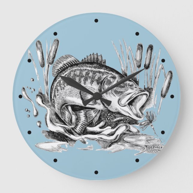 Relógio Grande Largemouth Bass (Frente)
