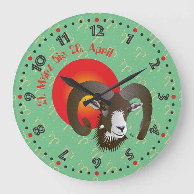 Relógio Grande Largura 21. März bis 20. April Uhr (Frente)