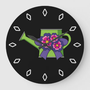 Relógio Grande Lata de água doce com Buquê de flores