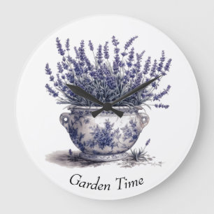 Relógio Grande Lavanda em Azul Delft