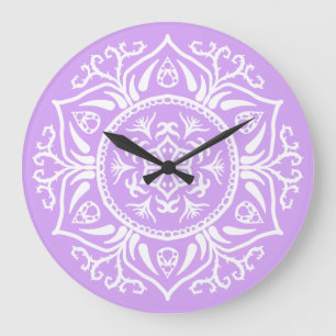 Relógio Grande Lavanda Mandala