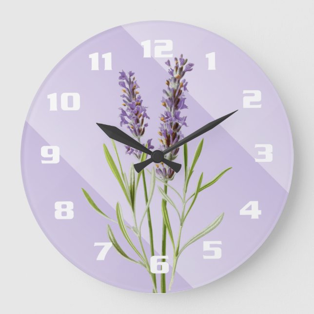 Relógio Grande Lavanda Roxa Suave e Elegante (Frente)