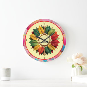 Relógio Grande "Leafy Magic de Natal"