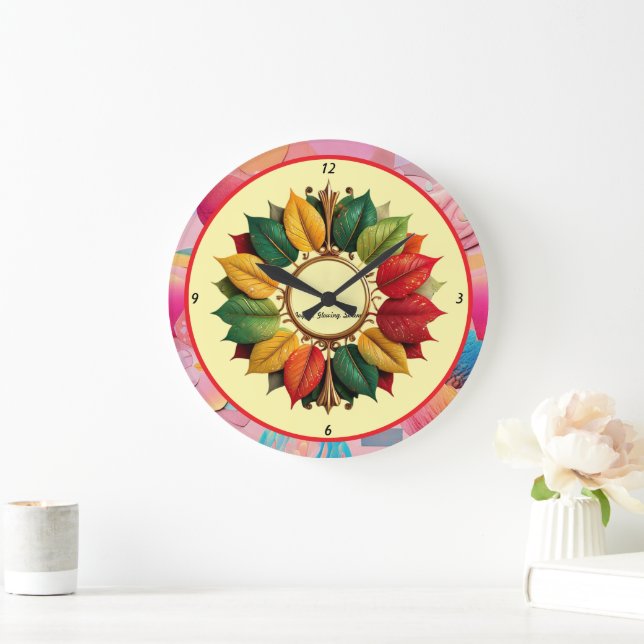 Relógio Grande "Leafy Magic de Natal" (Lar)