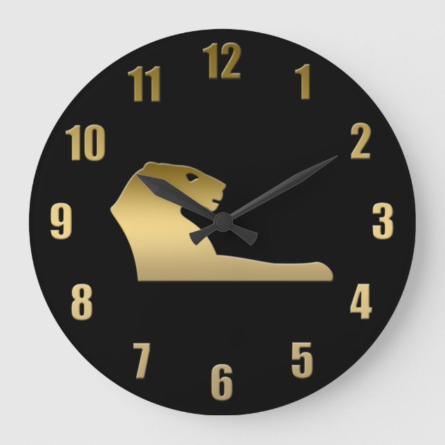 Relógio Grande Leão egípcio antigo - deusa Sekhmet (Frente)