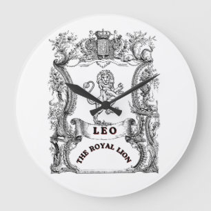 Relógio Grande Leão O Leão Real Poster de Pergaminho do Zodíaco