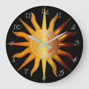 Relógio Grande Leão Sol Signo do Fogo Mês de Nascimento Preto Ver
