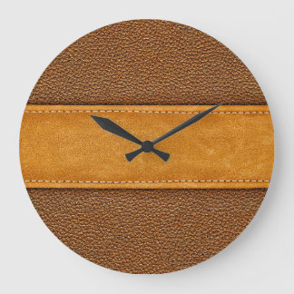 Relógio Grande Leather Luxe: Elegância Marrom Assustada
