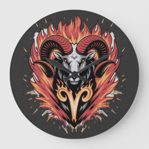 Relógio Grande Legal Aries no fogo Zodiac Astology design