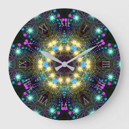 Relógio Grande Legal Groovy Blacklight Inspo Star Sparkle Wall