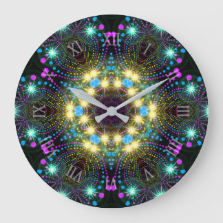 Relógio Grande Legal Groovy Blacklight Inspo Star Sparkle Wall