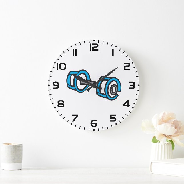 Relógio Grande Legal Malhação Azul e Cinza Gráfico de Gym (Criador carregado)