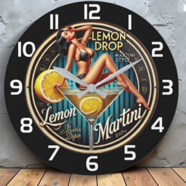 Relógio Grande Lemon Drop Martini Modern bar (Criador carregado)