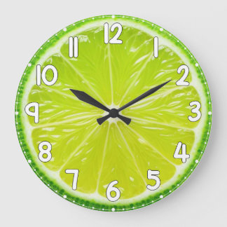 Relógio Grande Lemon Face Wall Clock – Fresh Citrus Kitchen Home